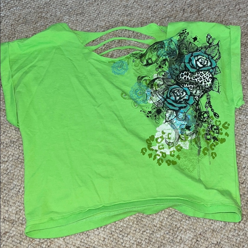 Green ripped shirt